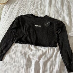 White Fox Boutique Charcoal Gray Sweatshirt